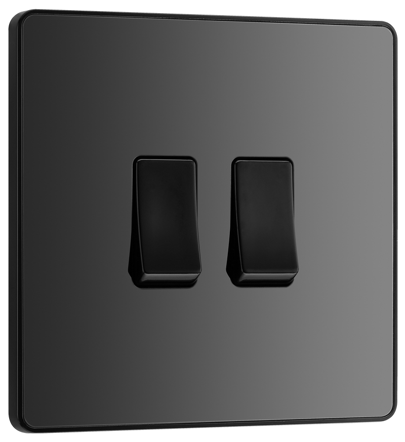 BG Electrical Evolve Black Chrome - Double, 2 way switch