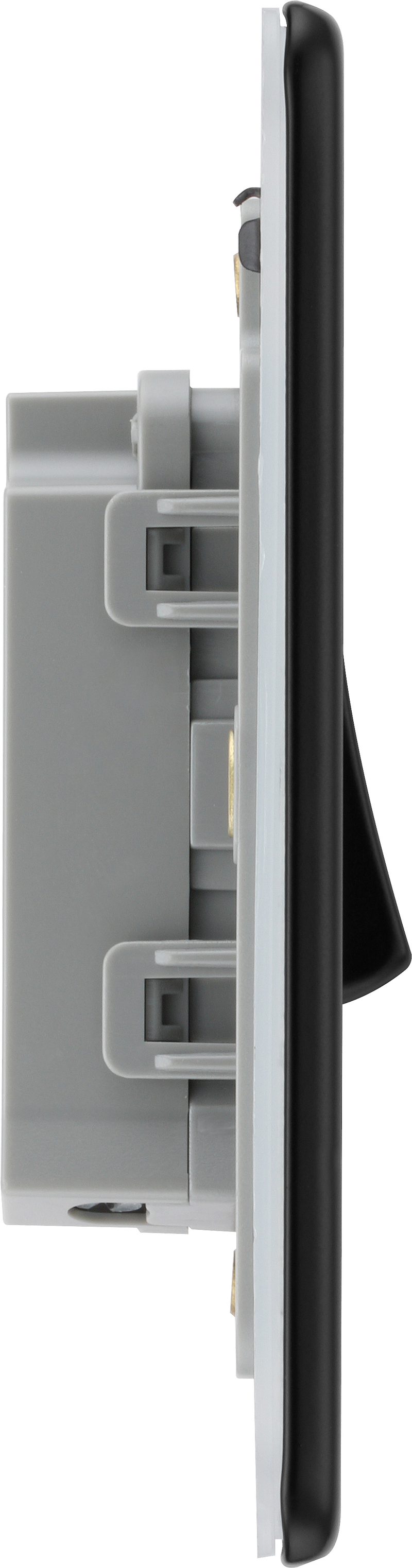BG Electrical Flatplate Screwless Matt Black - Single 2 way switch