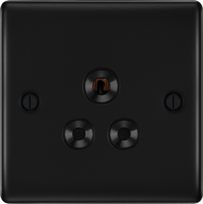 BG Electrical Nexus Metal Matt Black - 5A, single, unswitched, round pin