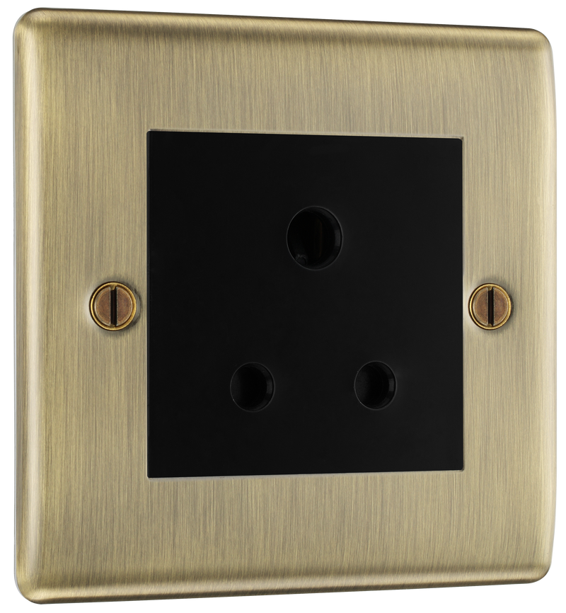BG Electrical Nexus Metal Antique Brass - 5A, single, unswitched, round pin
