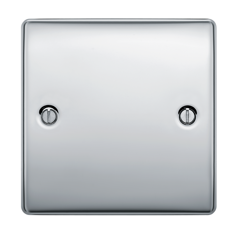 BG Electrical Nexus Metal Polished Chrome - Single, blank plate