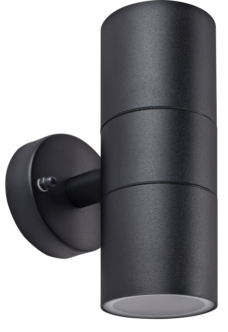 Luceco Azurar Wall Light - Exterior decorative up / down wall light GU10 finished in black
