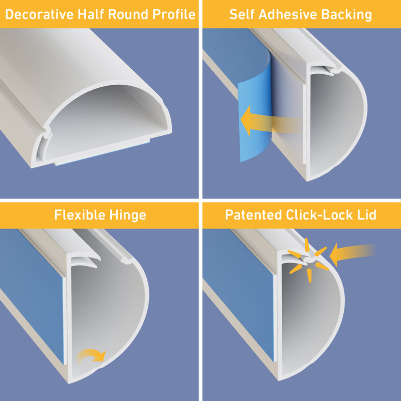 D-Line Trunking - 30x15mm White 2m Self Adhesive Length