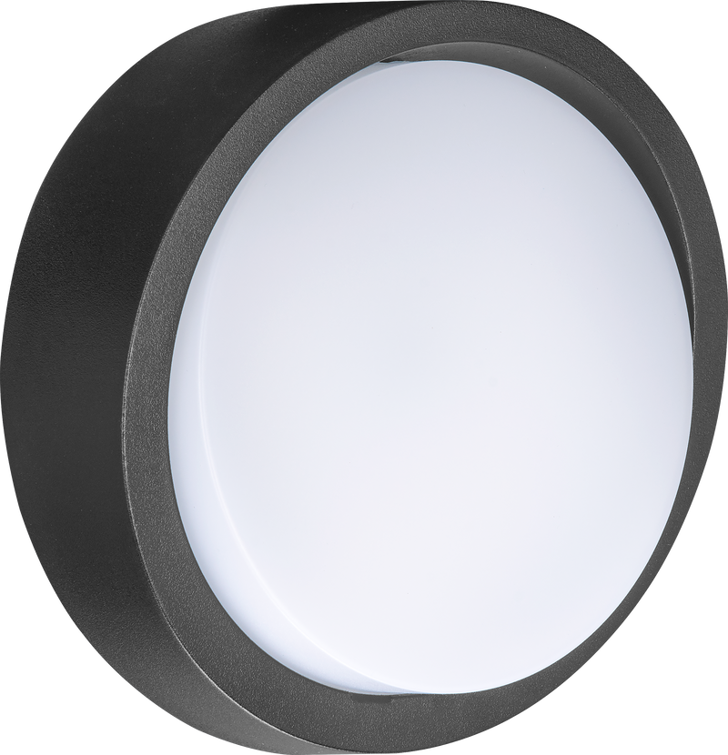 Luceco Liptus - Liptus Decorative Outdoor Bulkhead Wall Light with Colour Change (CCT), LED Exterior Lighting, Black, 220mm, IP65, 15W, 1350lm