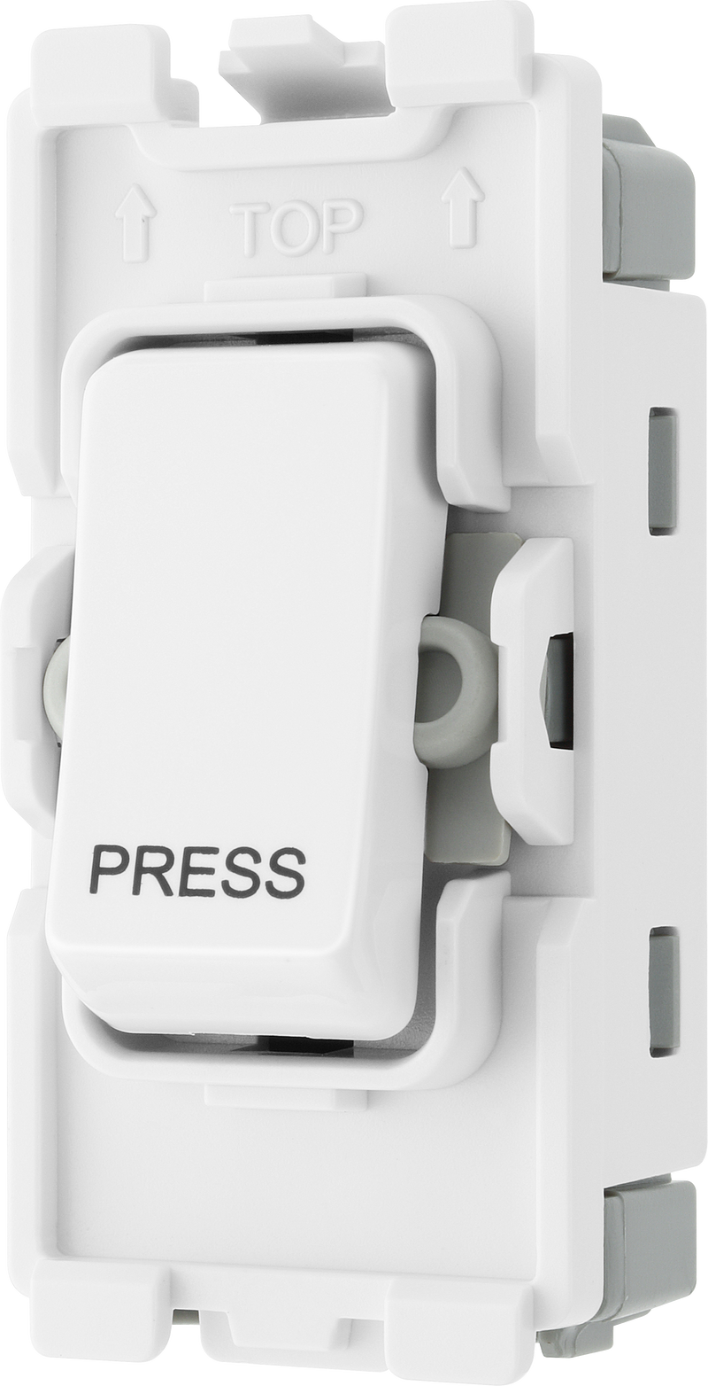 BG Electrical Grid - 1 way, retractive, printed PRESS (EVOLVE WHITE)