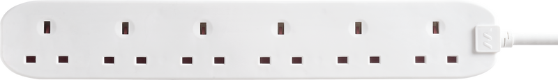 Masterplug Basic - 6 Sockets, 1m, 13A, White