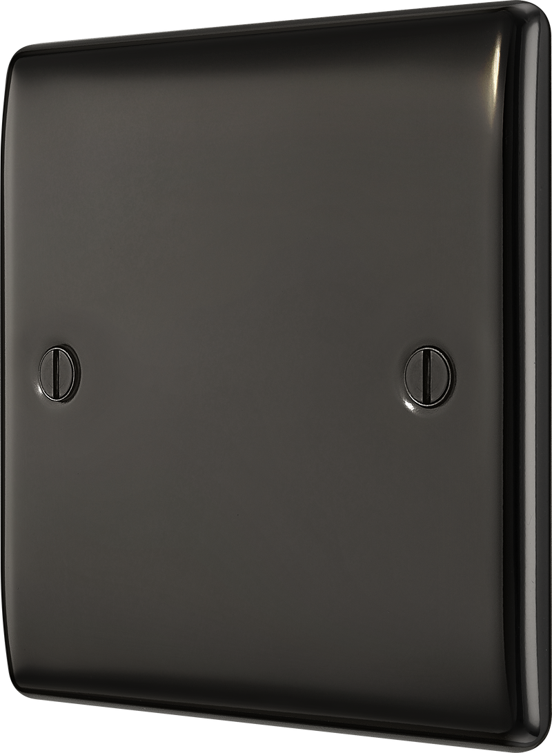 BG Electrical Nexus Metal Black Nickel - Single, blank plate