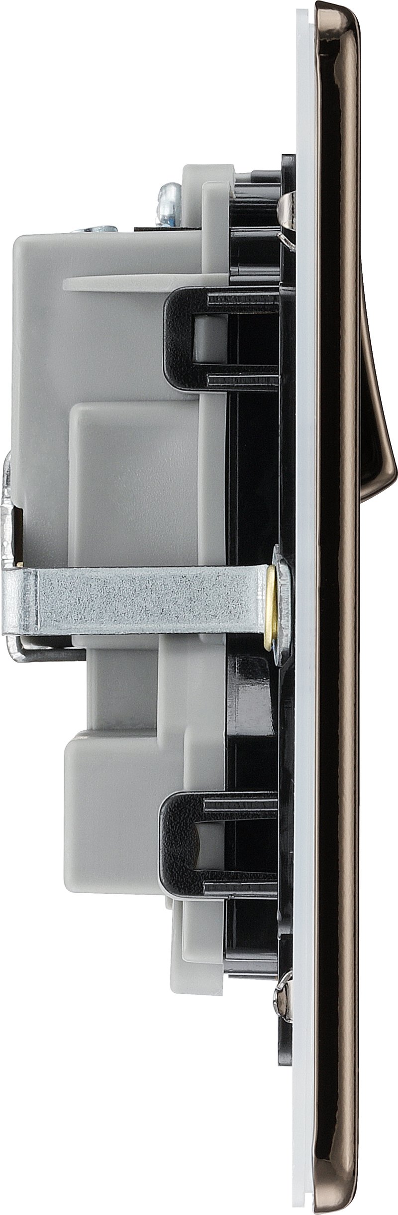 BG Electrical Flatplate Screwless Black Nickel - Double switched, double pole