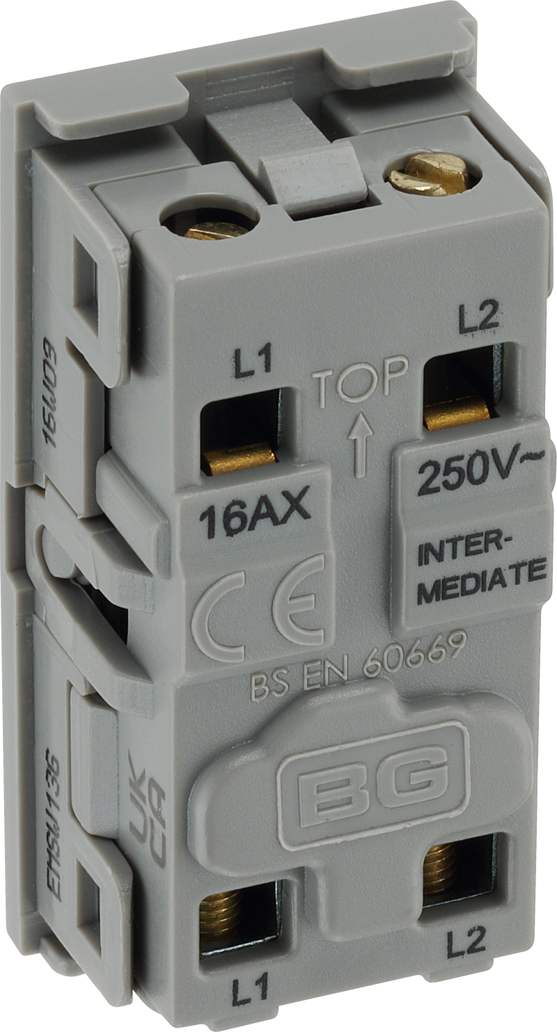 BG Electrical Euro Module - 20A 16AX intermediate switch