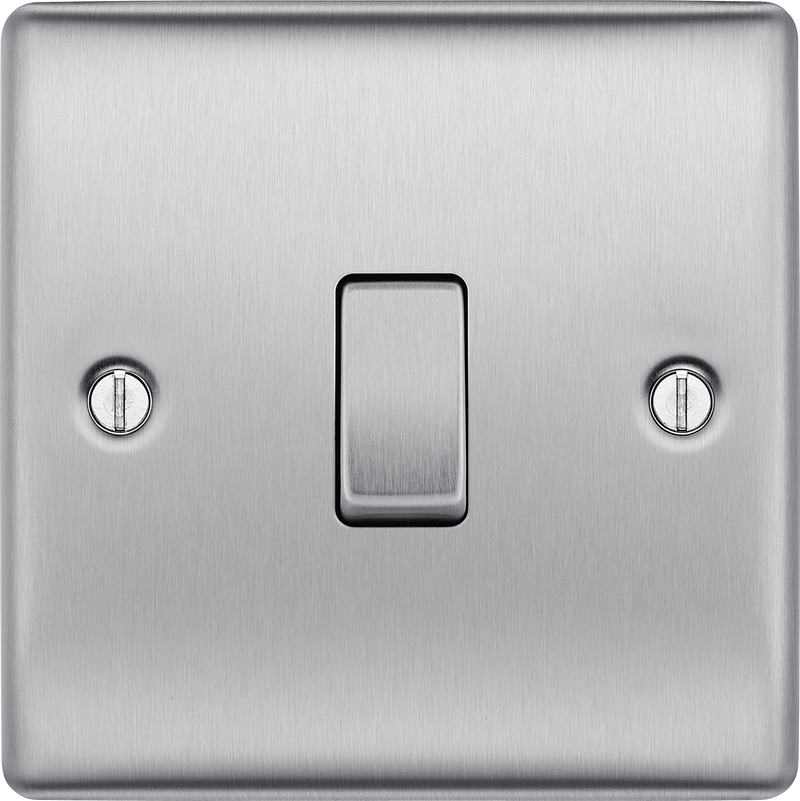 BG Electrical Nexus Metal Brushed Steel - Single, 2 way switch