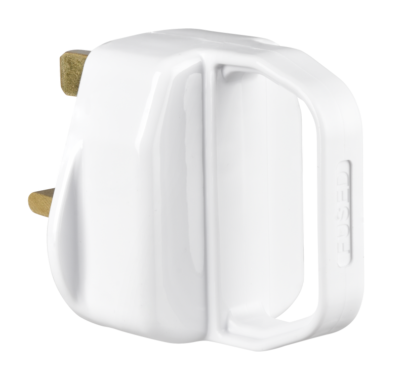 Masterplug Basic - 13A, White with Handle