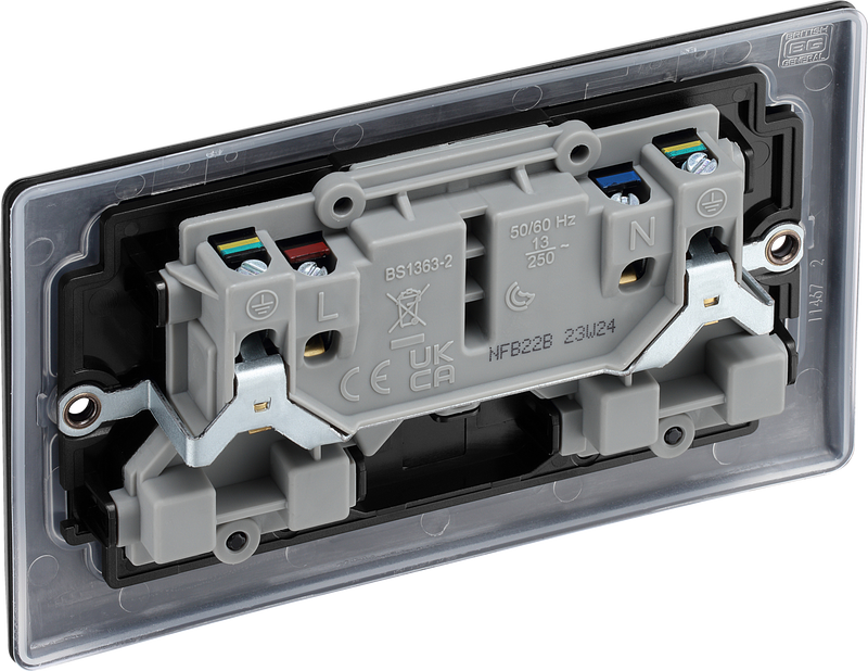 BG Electrical Nexus Metal Matt Black - Double, switched, double pole