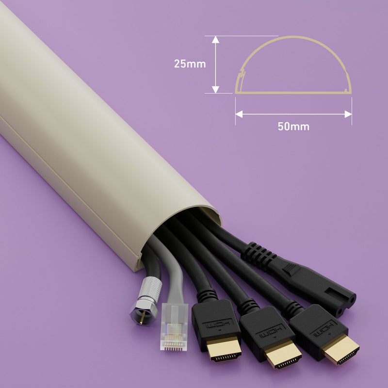 D-Line Trunking - 50x25mm Magnolia 3m Self Adhesive Length