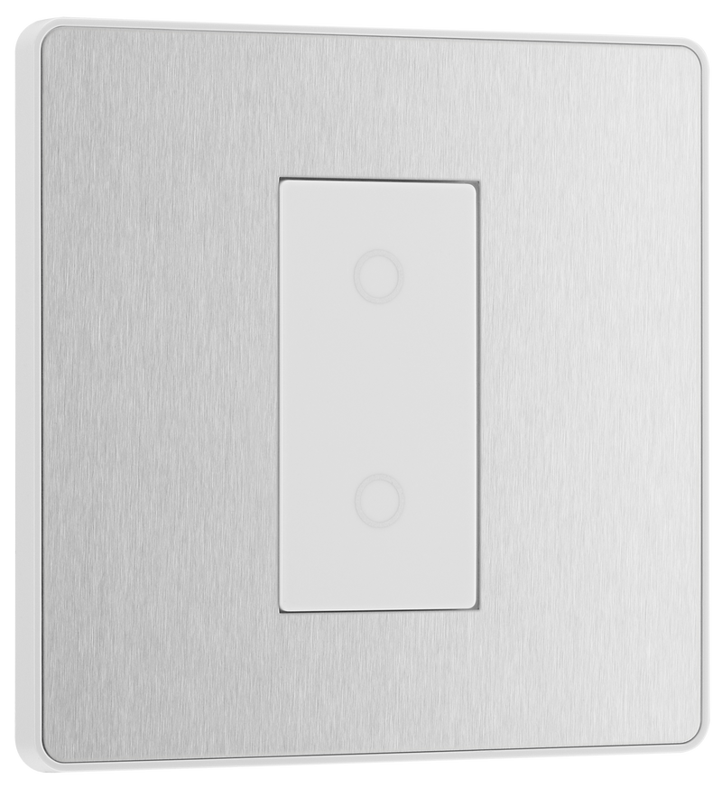 BG Electrical Evolve Brushed Steel - Single, 2 way touch, 200W, master