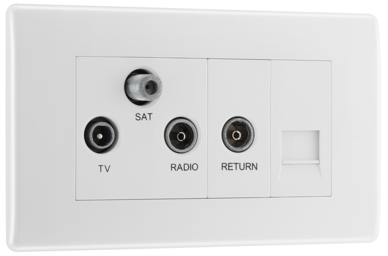 BG Electrical 800 Series - Triplex with BT outlet and co-axial return - screened