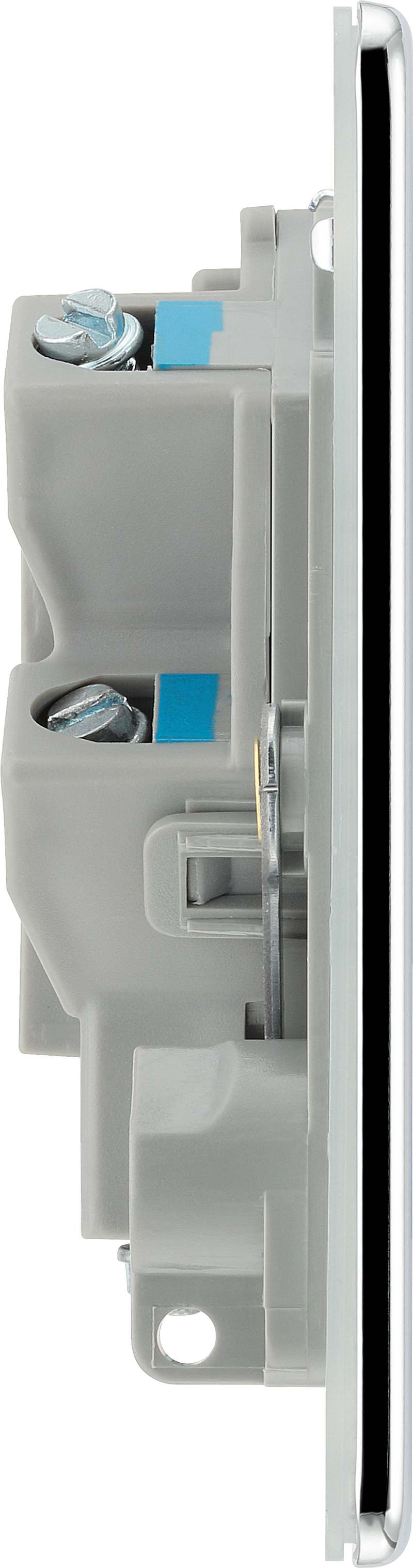 BG Electrical Flatplate Screwless Polished Chrome - Unswitched and fused