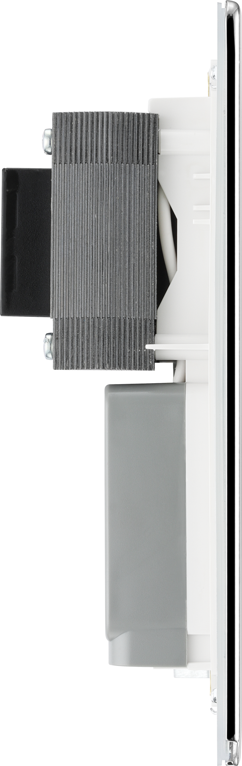 BG Electrical Flatplate Screwless Polished Chrome - 115/240V dual voltage shaver socket