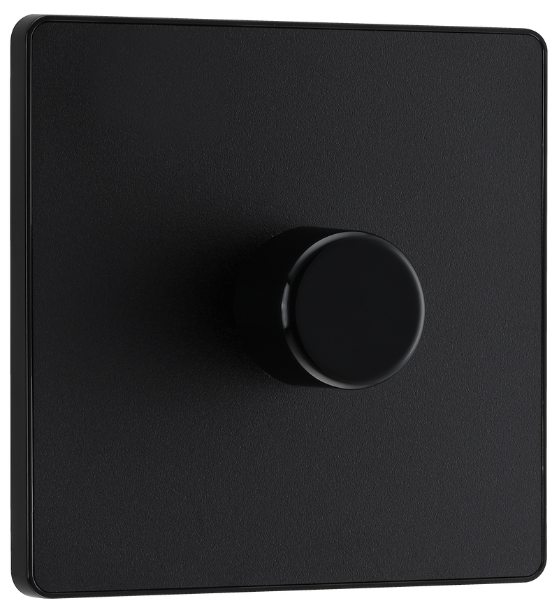 BG Electrical Evolve Matt Black - Single, 2 way push 200W