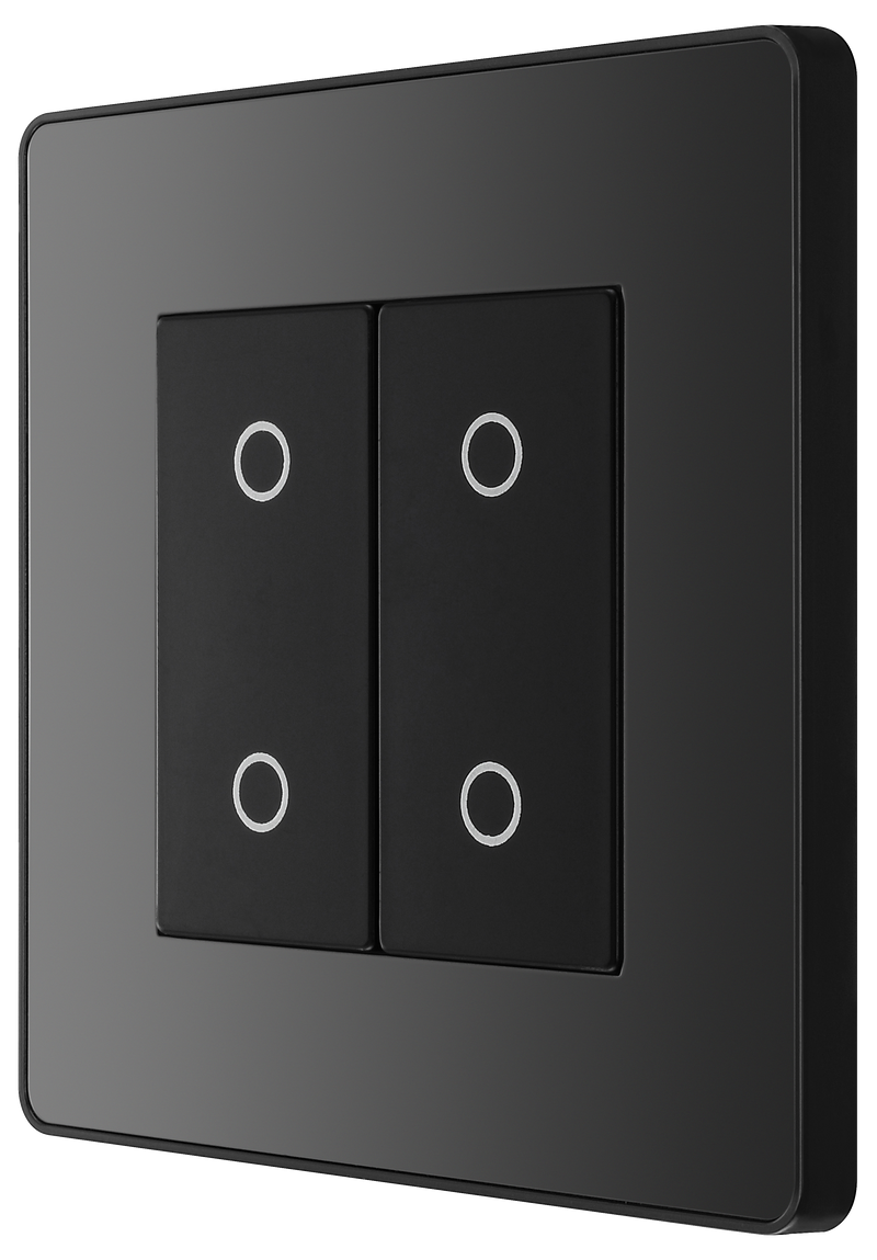 BG Electrical Evolve Black Chrome - Double, 2 way touch, 200W, master