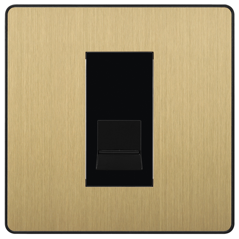 BG Electrical Evolve Satin Brass - Single, telephone socket, master