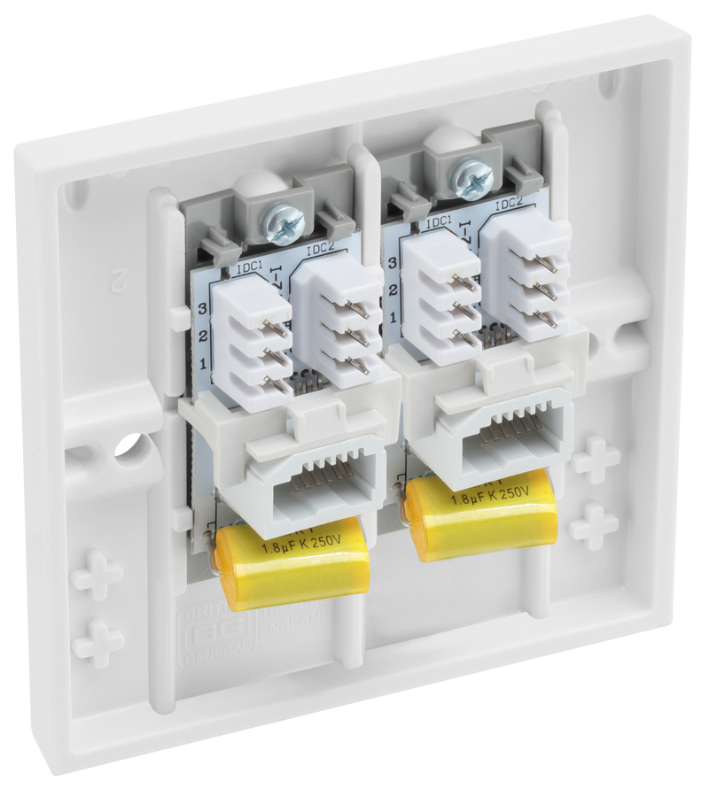 BG Electrical 900 Series - Double, telephone socket, master (IDC)