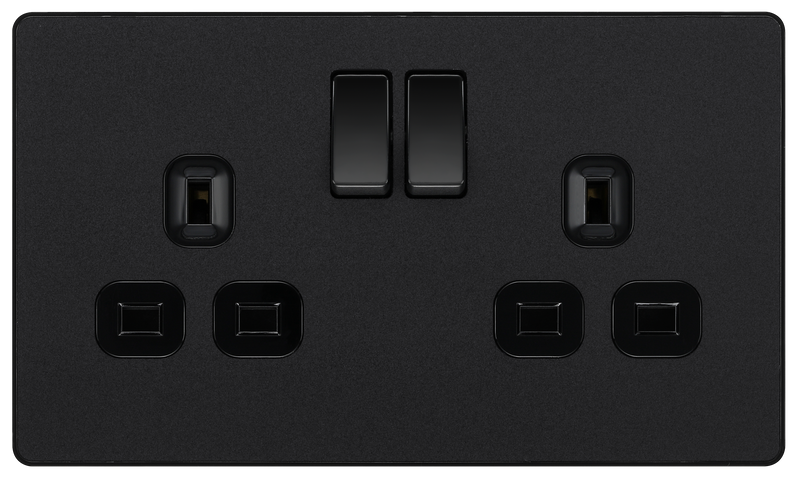 BG Electrical Evolve Matt Black - Double, switched, single pole