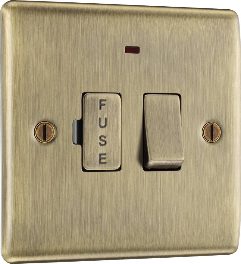 BG Electrical Nexus Metal Antique Brass - Switched and fused with indicator