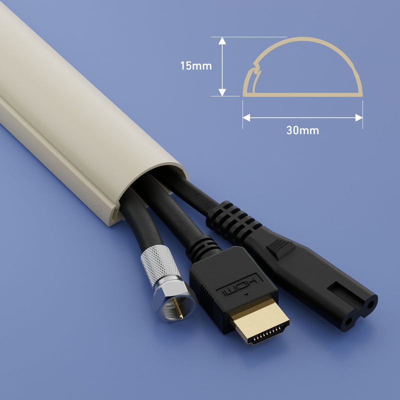 D-Line Trunking - 30x15mm Magnolia 3m Self Adhesive Length