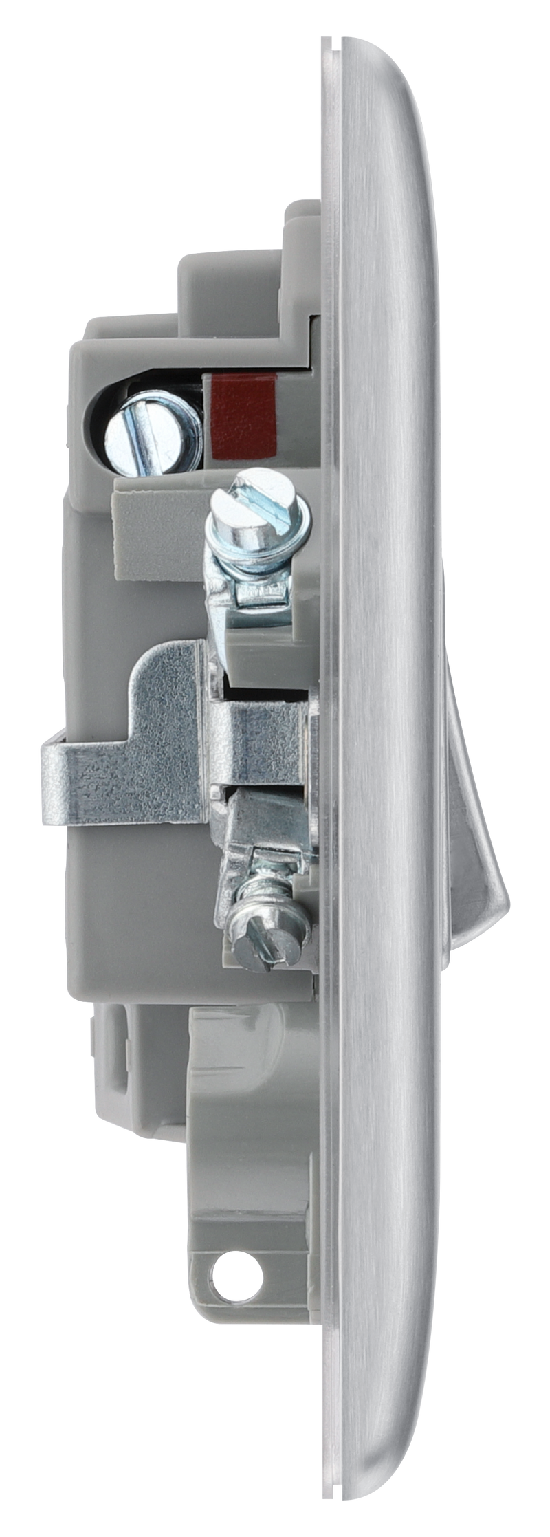 BG Electrical Nexus Metal Brushed Steel - Switched and fused with indicator