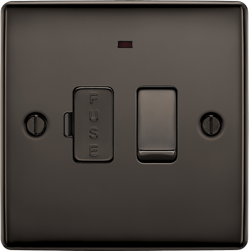 BG Electrical Nexus Metal Black Nickel - Switched and fused with indicator