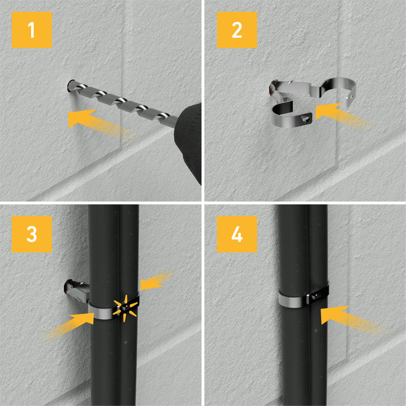 D-Line Fire Clip - Safe-D Stag-Clip for 2x 6-8mm φ cables. Twin, Galv. - Pack of 50