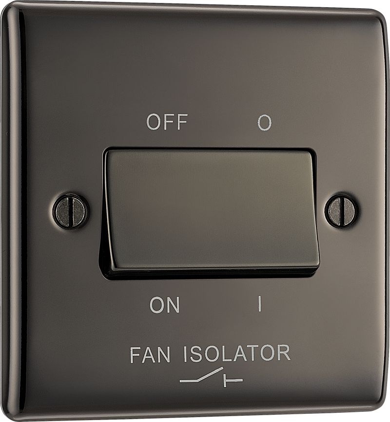 BG Electrical Nexus Metal Black Nickel - Triple pole fan isolator