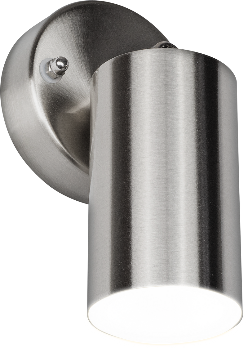 Luceco Stainless Steel - Stainless steel single head adjustable wall light 300 lumens warm white colour temp
