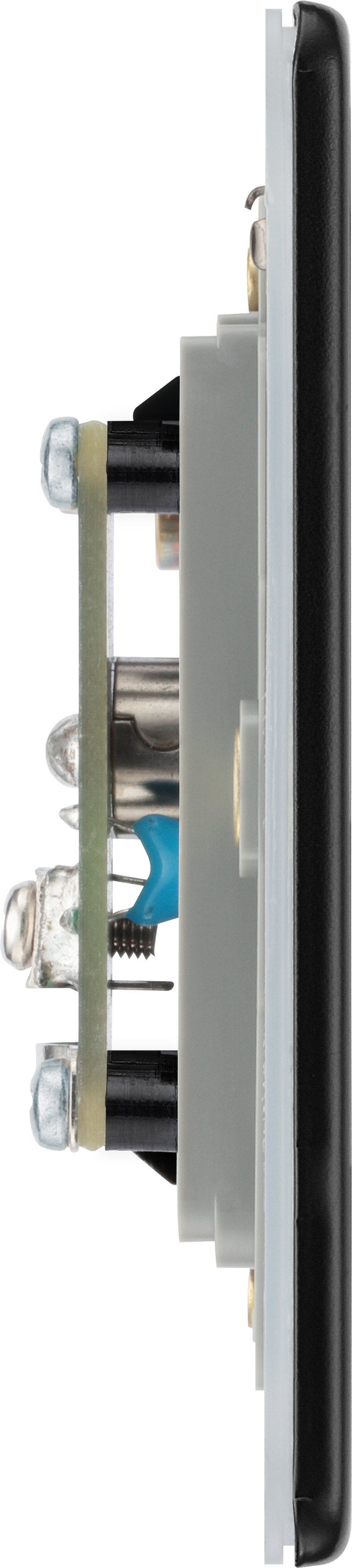 BG Electrical Flatplate Screwless Matt Black - Double isolated, co-axial