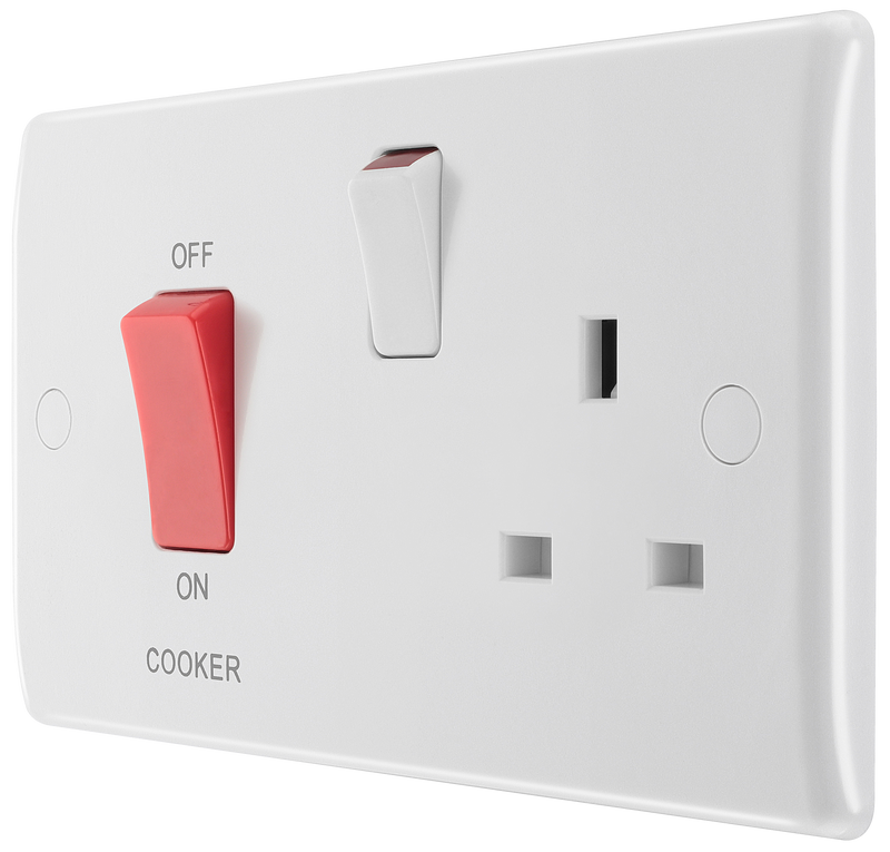 BG Electrical 800 Series - 45A double pole, with switched socket
