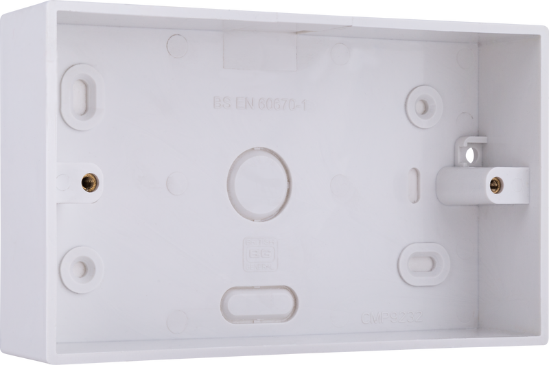 BG Electrical 900 Series - PVC Square Surface Box, Double, 32mm