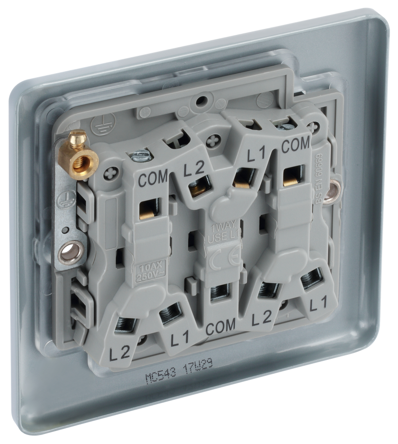 BG Electrical Metal Clad - Triple, 2 way switch