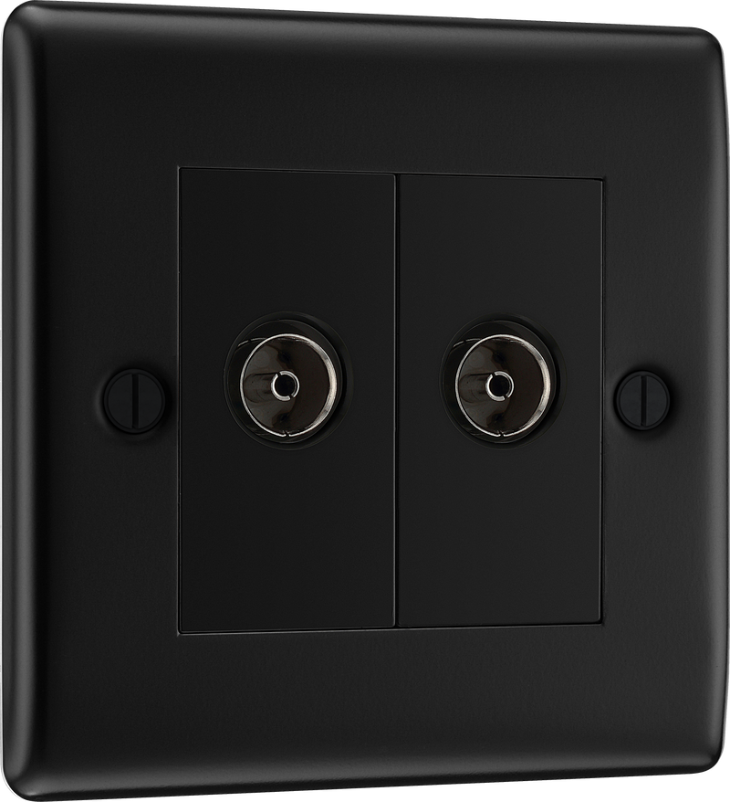 BG Electrical Nexus Metal Matt Black - Double isolated, co-axial