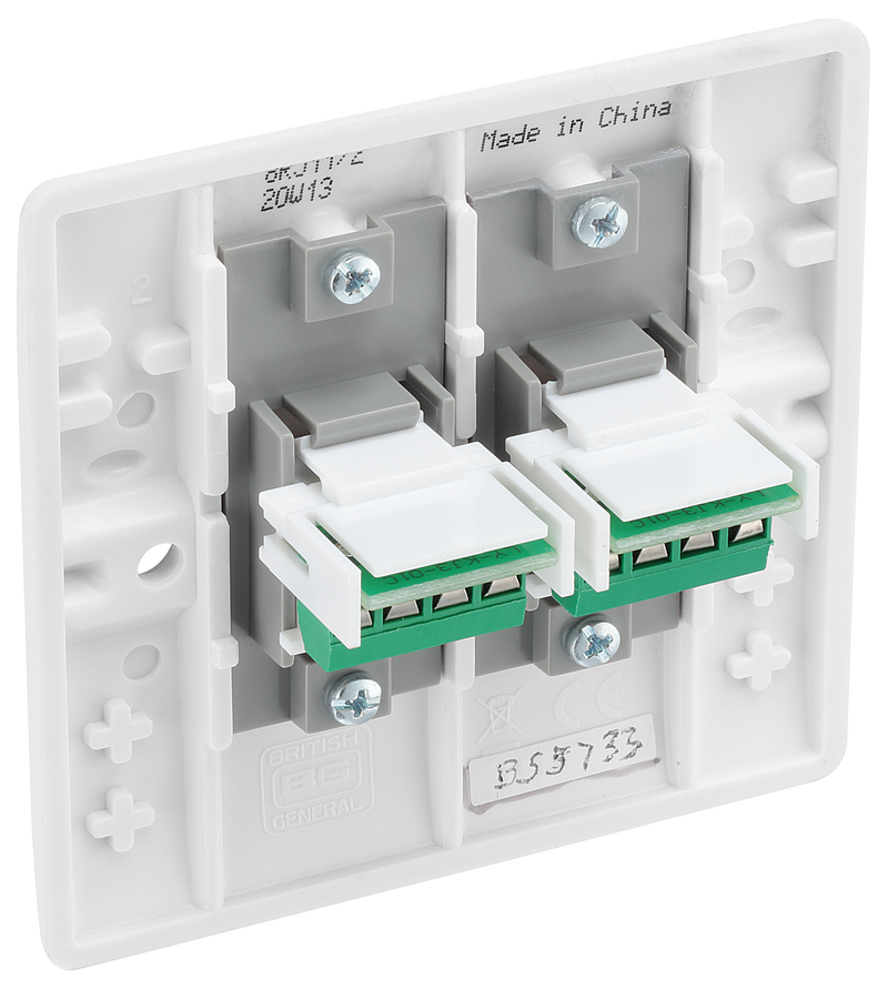 BG Electrical 800 Series - Double, RJ11 telephone socket (screw)