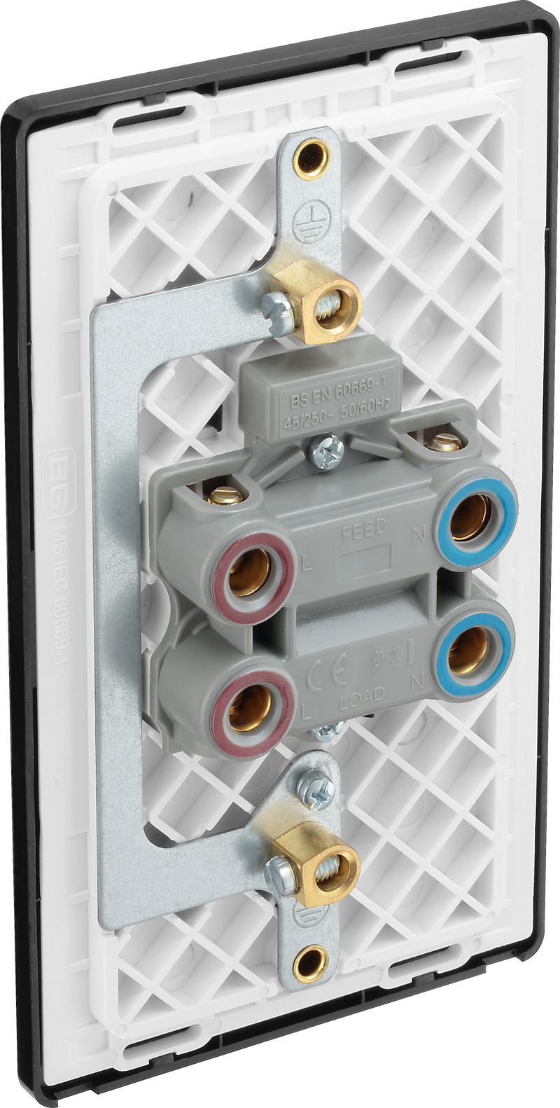 BG Electrical Evolve Matt Grey - 45A, double pole, large plate, with indicator