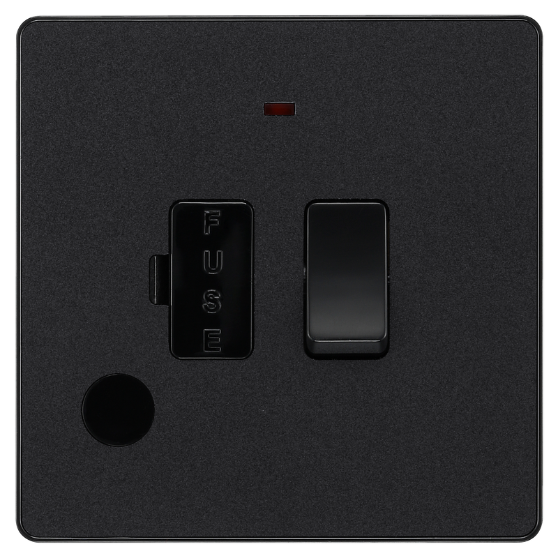 BG Electrical Evolve Matt Black - Switched and fused with indicator