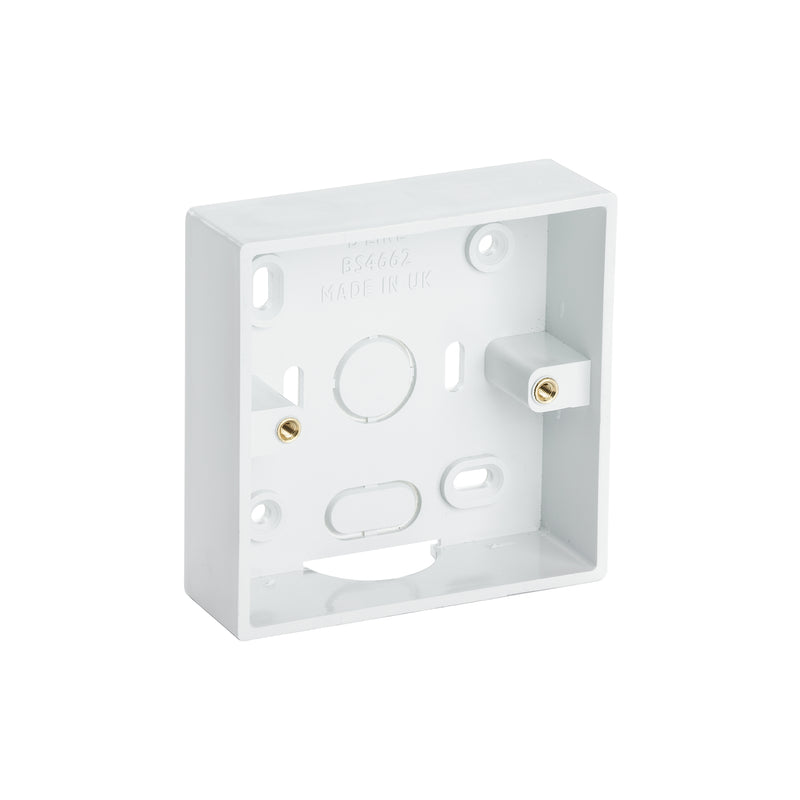 D-Line Trunking - Single Surface Box, White - 28mm depth, Round Corner