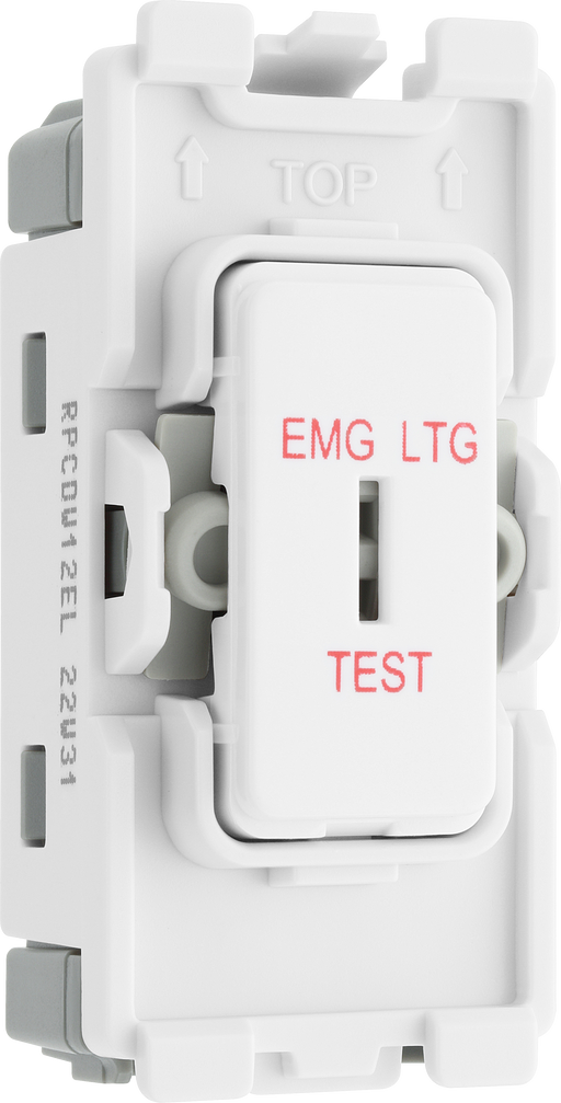 BG Electrical Grid - 2 way, single pole, printed EMG LTG TEST (EVOLVE WHITE)