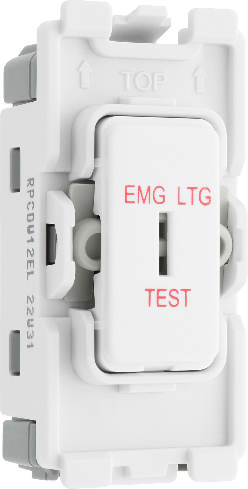 BG Electrical Grid - 2 way, single pole, printed EMG LTG TEST (EVOLVE WHITE)