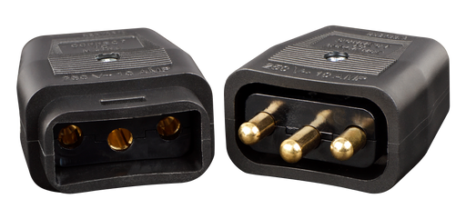 Masterplug Work - 3 Pin Connector, 10A, Black