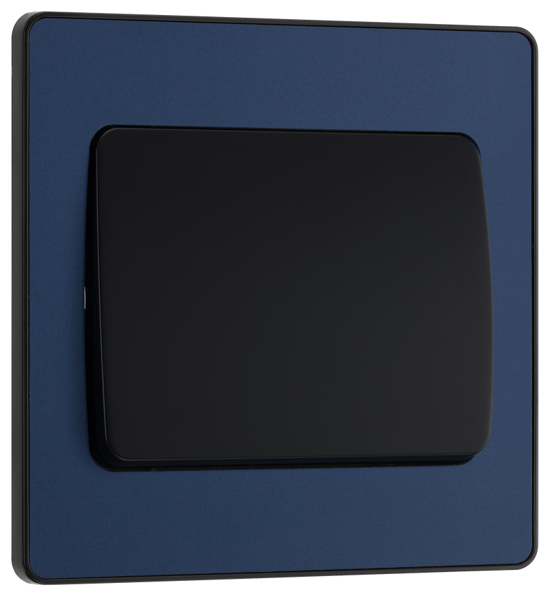 BG Electrical Evolve Matt Blue - Single, 2 way switch, wide rocker