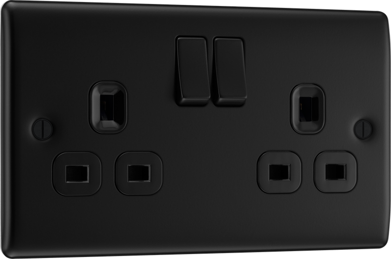 BG Electrical Nexus Metal Matt Black - Double, switched, double pole
