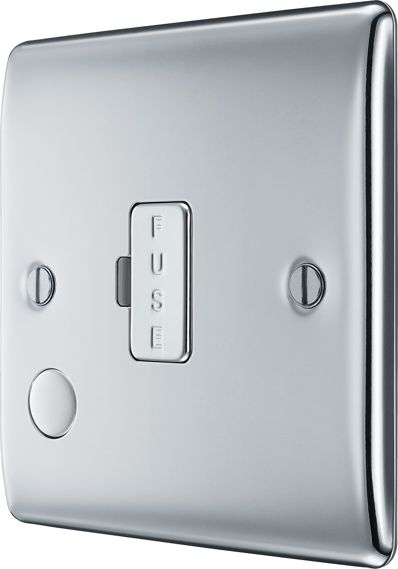 BG Electrical Nexus Metal Polished Chrome - Unswitched and fused with flex outlet