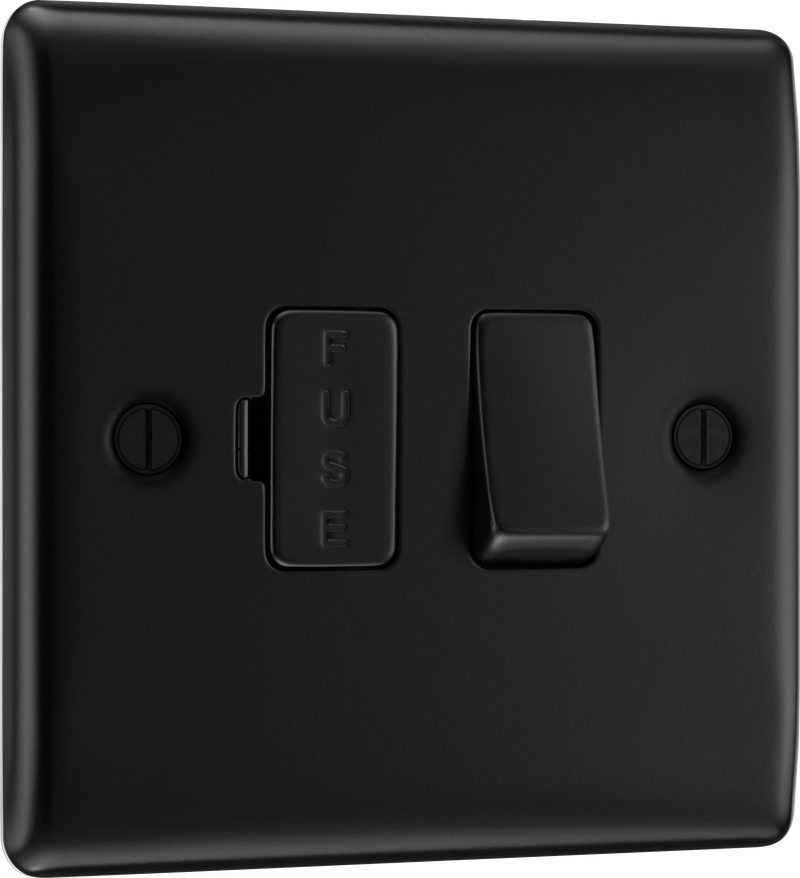 BG Electrical Nexus Metal Matt Black - Switched and fused