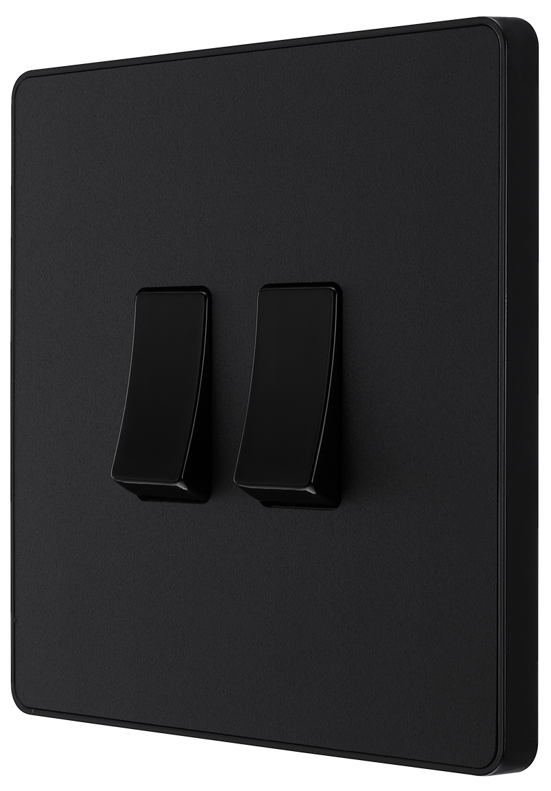 BG Electrical Evolve Matt Black - Double, 2 way switch